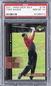 2001 Upper Deck Golf #176 Tiger Woods Rookie Card - PSA GEM MT 10